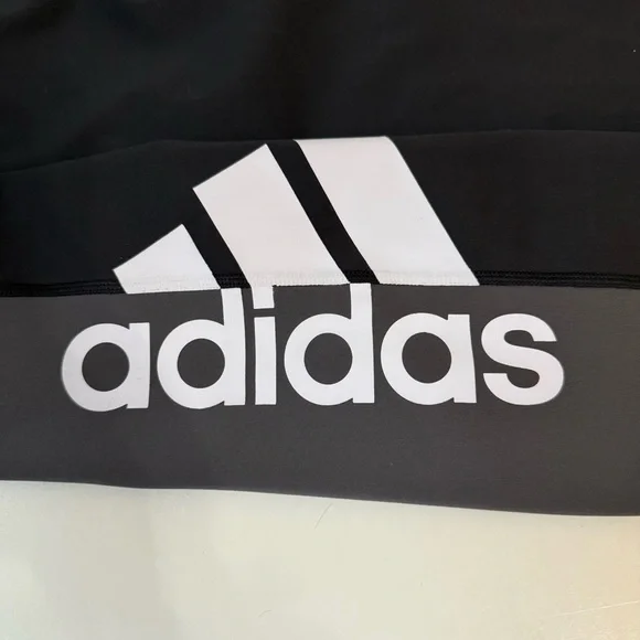 Adidas Aeroready Cropped Workout Leggings Black Grey Size Large - Picture 4 of 6